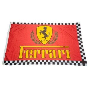 Ferrari Racing Flag Banner 70x34 In Red Prancing Horse Checkered Motorsport